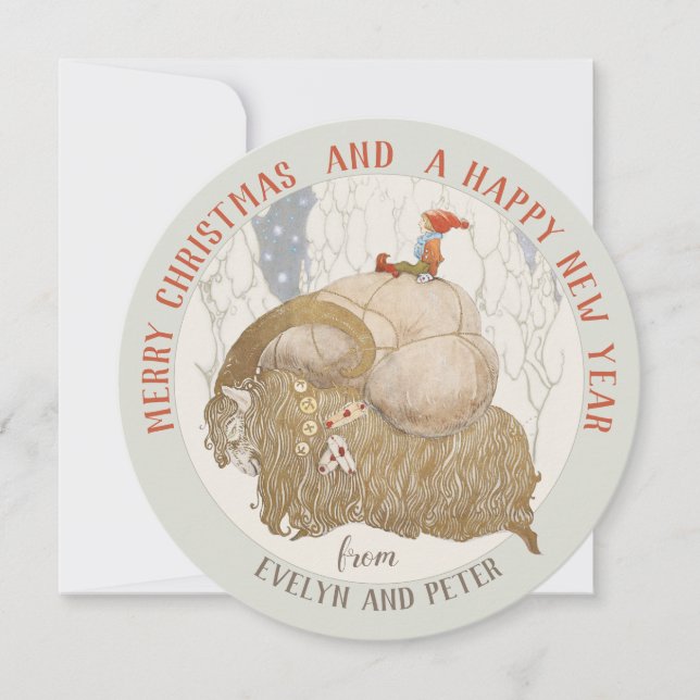 John Bauer Yule goat Julbocken Christmas card (Front)