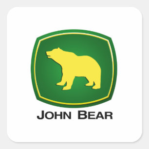 John Bear Square Sticker