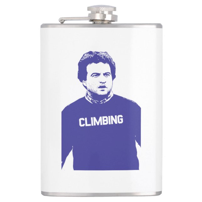 John Belushi Climbing Hip Flask (Front)