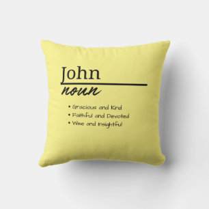 John, Boy Personalised Name Definition Cushion
