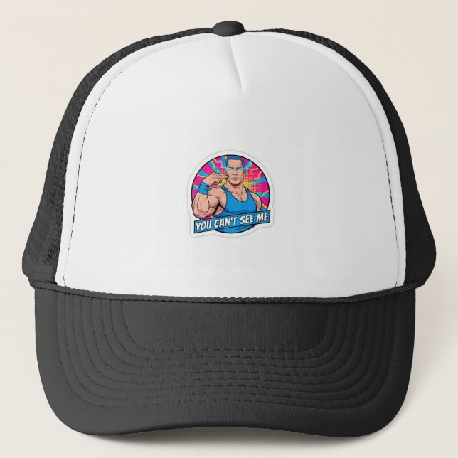 John Cena 'You Can't See Me' Meme - WWE Trucker Hat (Front)
