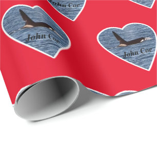 John Coe Orca Killer Whale Red Wrapping Paper