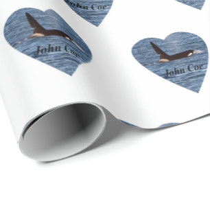John Coe Orca Killer Whale White Wrapping Paper
