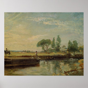 John Constable A Barge below Flatford Lock, c.18 Poster