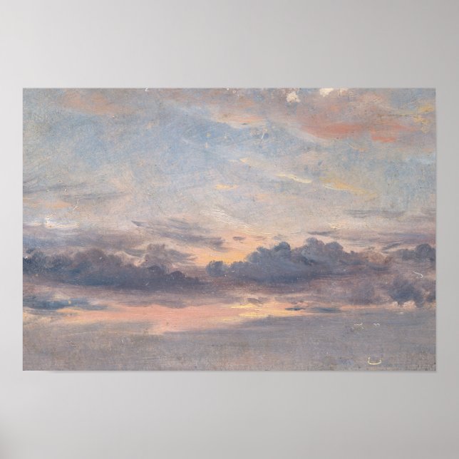 John Constable - A Cloud Study, Sunset Poster (Front)