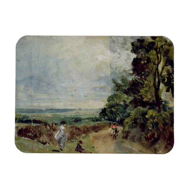 John Constable | A Country road with trees and fig Magnet (Horizontal)