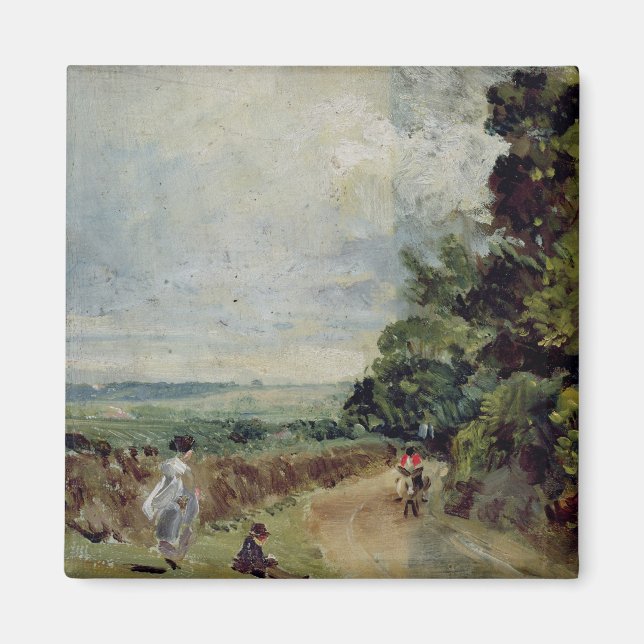 John Constable | A Country road with trees and fig Magnet (Front)