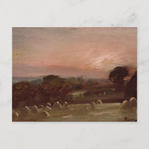 John Constable   A Hayfield near East Bergholt at  Postcard