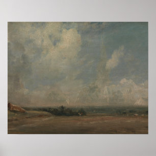 John Constable - A View from Hampstead Heath Poster