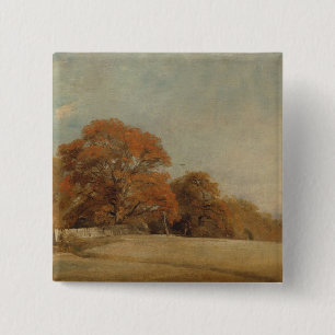 John Constable An Autumnal Landscape at East Ber 15 Cm Square Badge