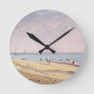 John Constable Brighton Beach (oil on canvas) Round Clock