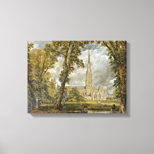 John Constable - Cathedral seen from the garden Canvas Print (Front)