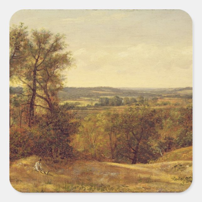 John Constable | Dedham Vale, c.1802 (oil on canva Square Sticker (Front)