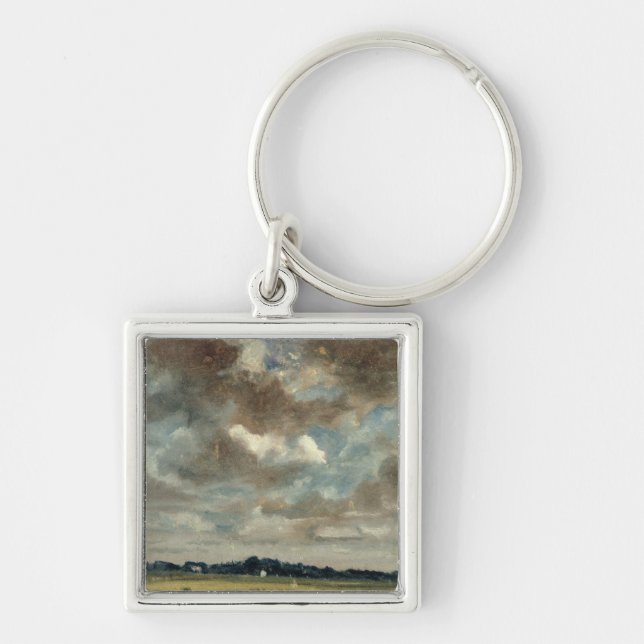 John Constable | Extensive Landscape with Grey Clo Key Ring (Front)