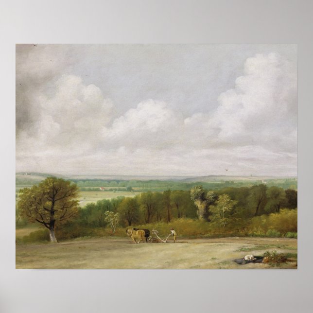 John Constable | Landscape: Ploughing Scene in Suf Poster (Front)