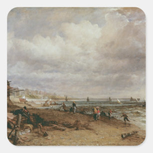 John Constable Marine Parade and Old Chain Pier, Square Sticker