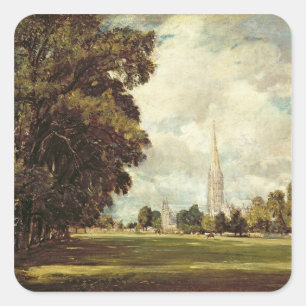 John Constable   Salisbury Cathedral from Lower Ma Square Sticker