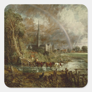 John Constable Salisbury Cathedral From the Mead Square Sticker