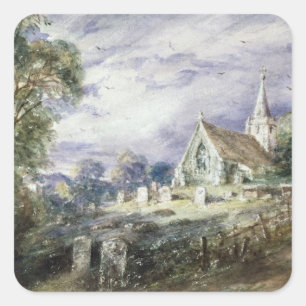 John Constable Stoke Poges Church Square Sticker