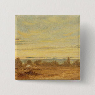 John Constable Summer - Evening Landscape (oil o 15 Cm Square Badge