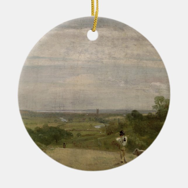 John Constable | Summer Morning: Dedham from Langh Ceramic Tree Decoration (Front)