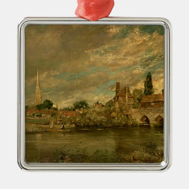John Constable | The Bridge of Harnham and Salisbu Metal Tree Decoration (Front)