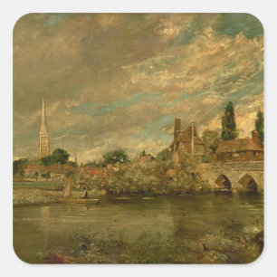 John Constable   The Bridge of Harnham and Salisbu Square Sticker