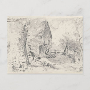 John Constable   Watermill at Newbury (pencil) Postcard