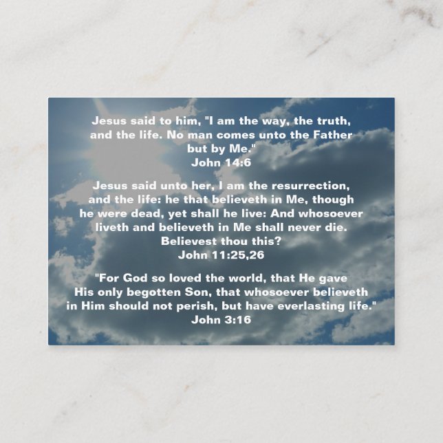 John Custom Religious Business Card (Back)