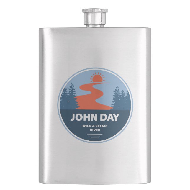 John Day Wild and Scenic River Oregon Hip Flask (Front)