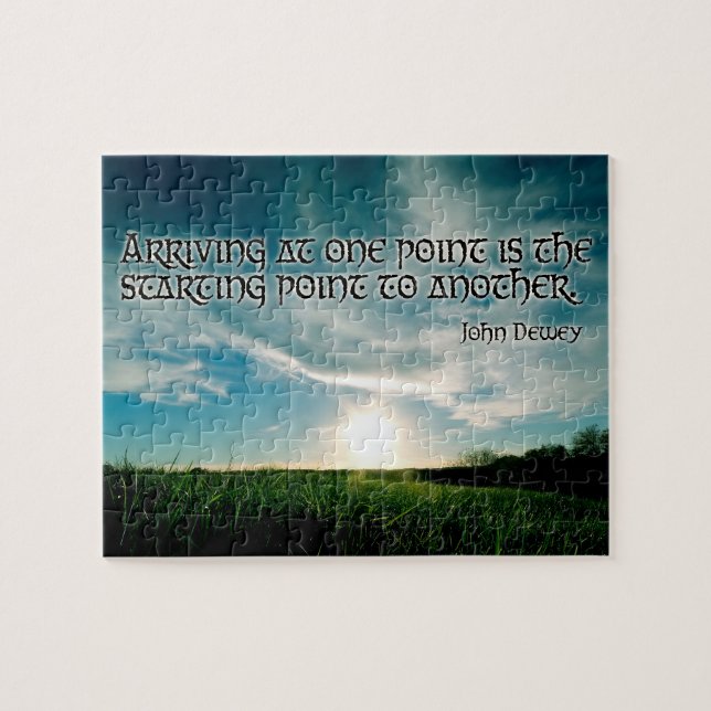 John Dewey Inspirational Quote "Starting point" Jigsaw Puzzle (Horizontal)