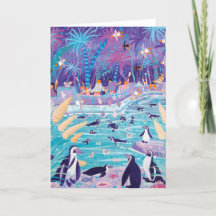 John Dyer Art Card Penguin pool at the zoo