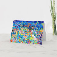 John Dyer Art Card Zoo at night