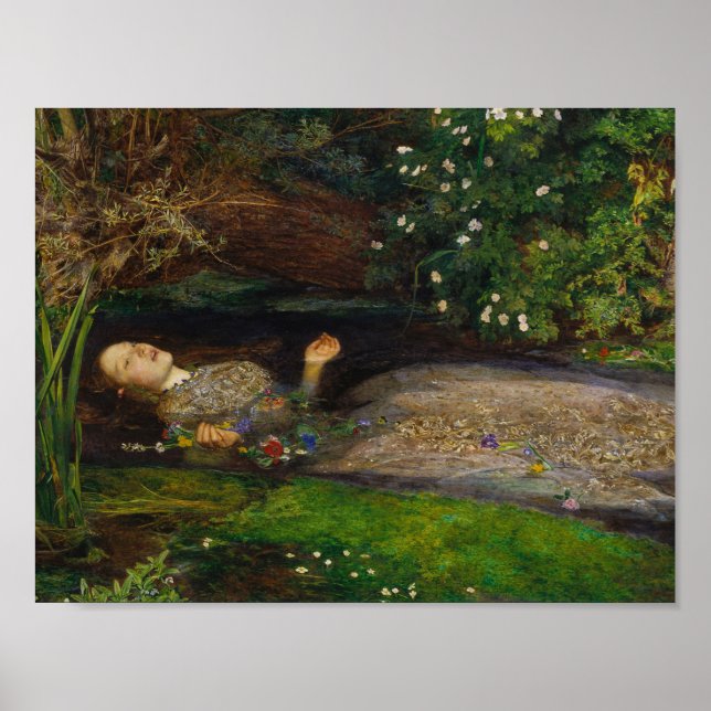 John Everett Millais - Ophelia Poster (Front)