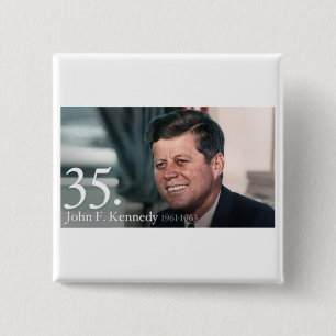 John F Kennedy 15 Cm Square Badge
