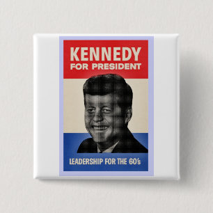 John F Kennedy 15 Cm Square Badge