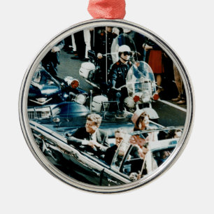 John F Kennedy and Jackie in the Motorcade Dallas Metal Tree Decoration