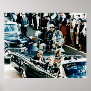 John F Kennedy and Jackie in the Motorcade Dallas Poster