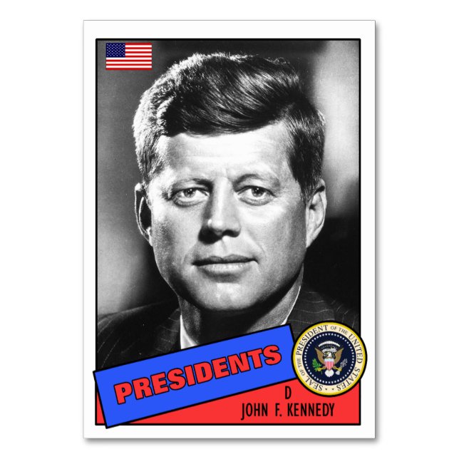 John F. Kennedy Baseball Card (Front)