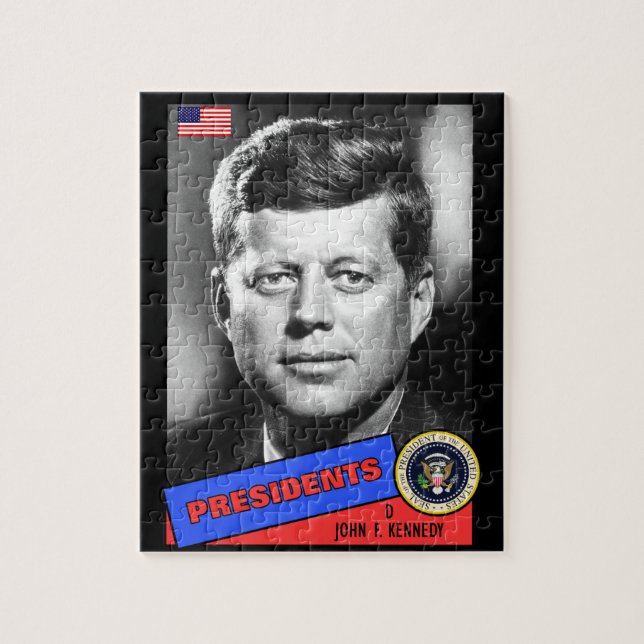 John F. Kennedy Baseball Card Jigsaw Puzzle (Vertical)