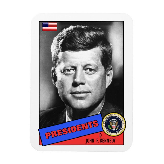 John F. Kennedy Baseball Card Magnet (Vertical)