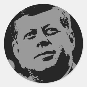 John F. Kennedy black and grey silhouette Classic Round Sticker