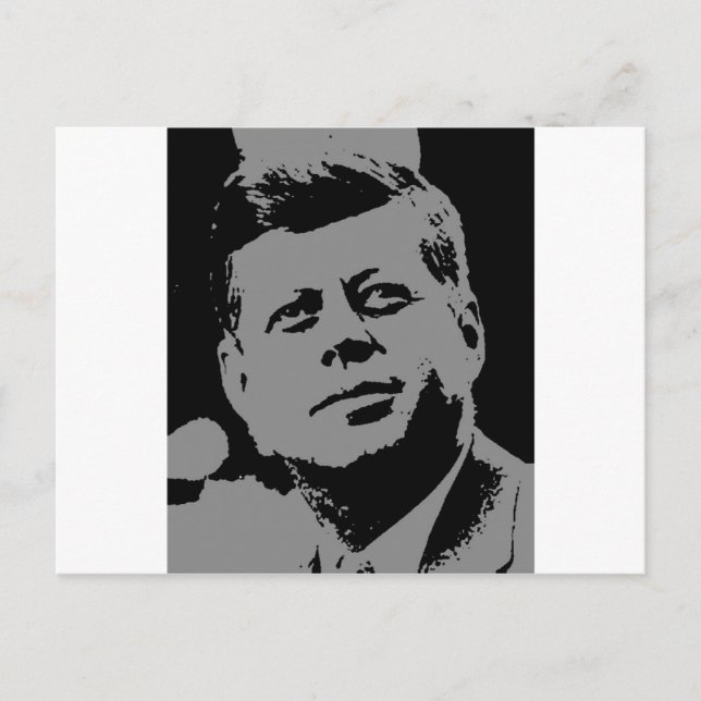 John F. Kennedy  black and grey silhouette Postcard (Front)