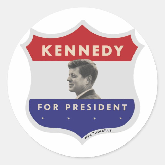 JOHN F KENNEDY CLASSIC ROUND STICKER (Front)