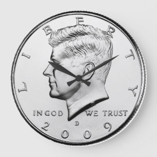 John F. Kennedy Half-Dollar Large Clock