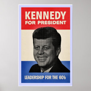 John F Kennedy half tone poster