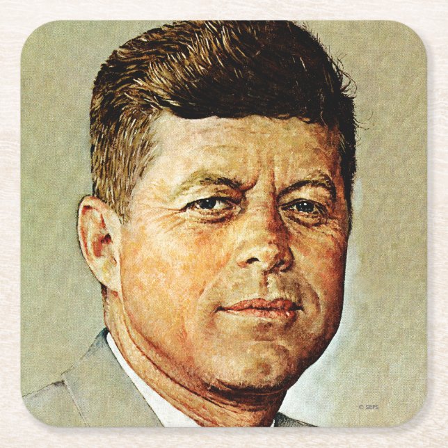 John F. Kennedy IN MEMORIAM 2 Square Paper Coaster (Front)
