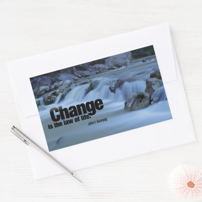John F. Kennedy Inspirational Quote "Change" Rectangular Sticker (Envelope)