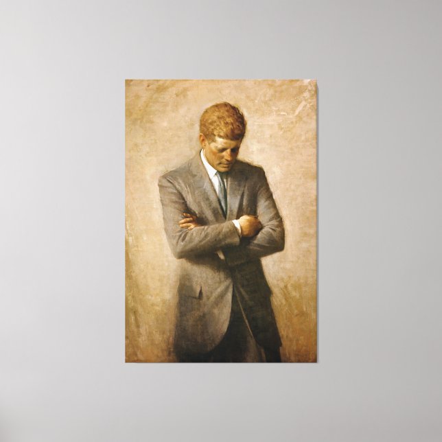 John F Kennedy Official Portrait by Aaron Shikler Canvas Print (Front)