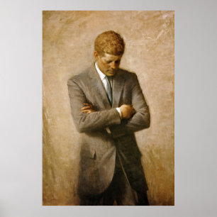 John F Kennedy Official Portrait by Aaron Shikler Poster